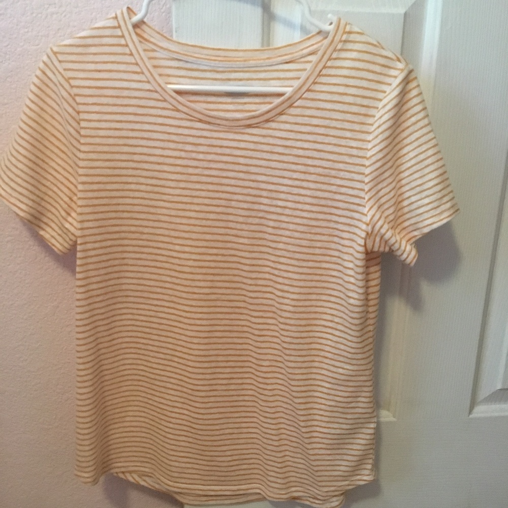 yellow and white striped shirt